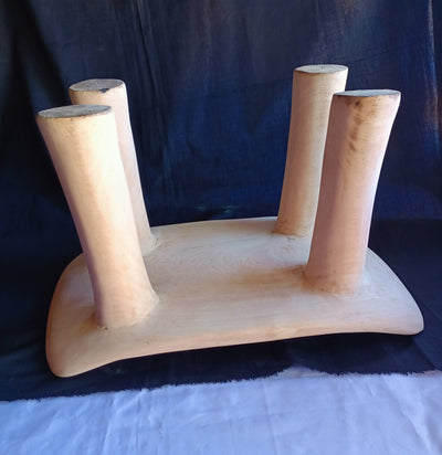 Natural wood African Senufo stool Approx. 16L*8w*8"H. Kenyan Akamba Four legged Tribal Stool Gift item.Cultural Traditional Furniture