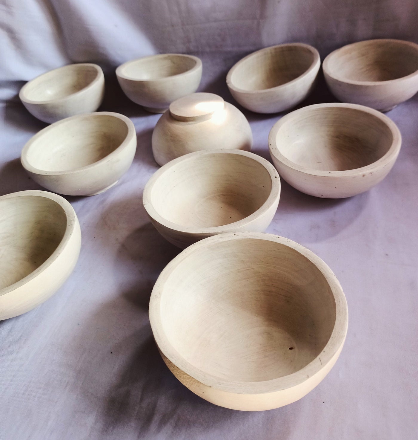 ONSALE. Wholesale 5" Diameter Machine Cut Dough Bowls set of 10  White.Candle Ready wax fill Bowls. DIY Decor Farmhouse Bowls.Free shipping