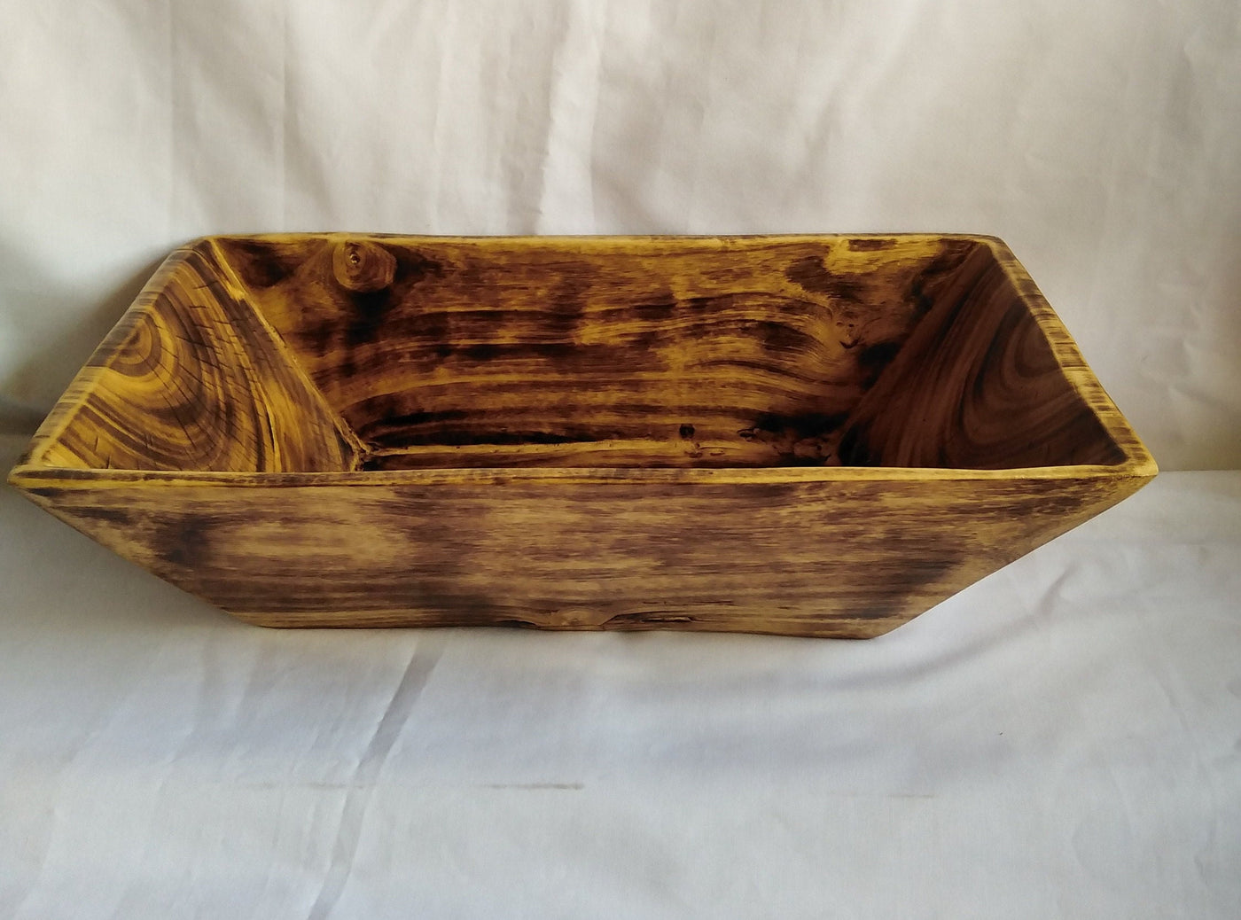 Wholesale Unique  Large Handcarved Dough Bowls set of 5. "The Grand Banquet Bowl"  Wooden multiple wick Candle Display Bowls.Farmhouse Decor