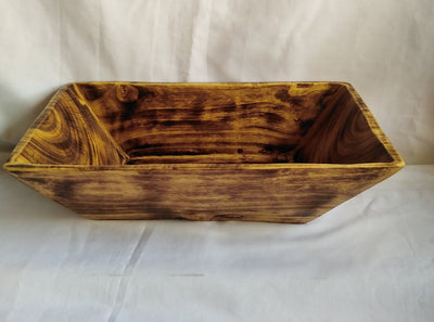 Wholesale Unique  Large Handcarved Dough Bowls set of 5. "The Grand Banquet Bowl"  Wooden multiple wick Candle Display Bowls.Farmhouse Decor