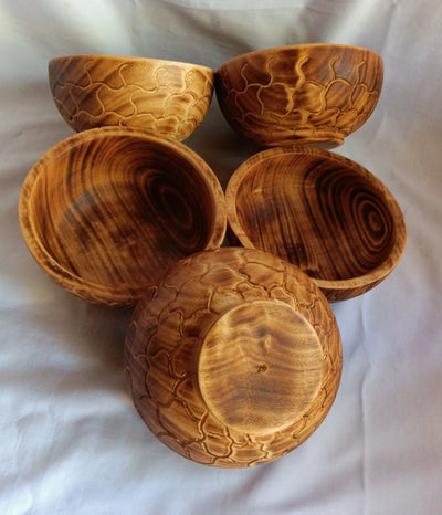 New Bowls Alert!.Perfect Animal Print Machine Cut 5" Diam,2" HT Dough Bowls.Unique Giraffe Print Hand finished Bowls set of 10.DIY Candle