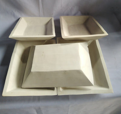 ON SALE. Wholesale Bundle of 8 White Dough Bowls. Handcarved Rustic Wood White Decor Bowl. Buy 8 get 1 free. Candle Bowls