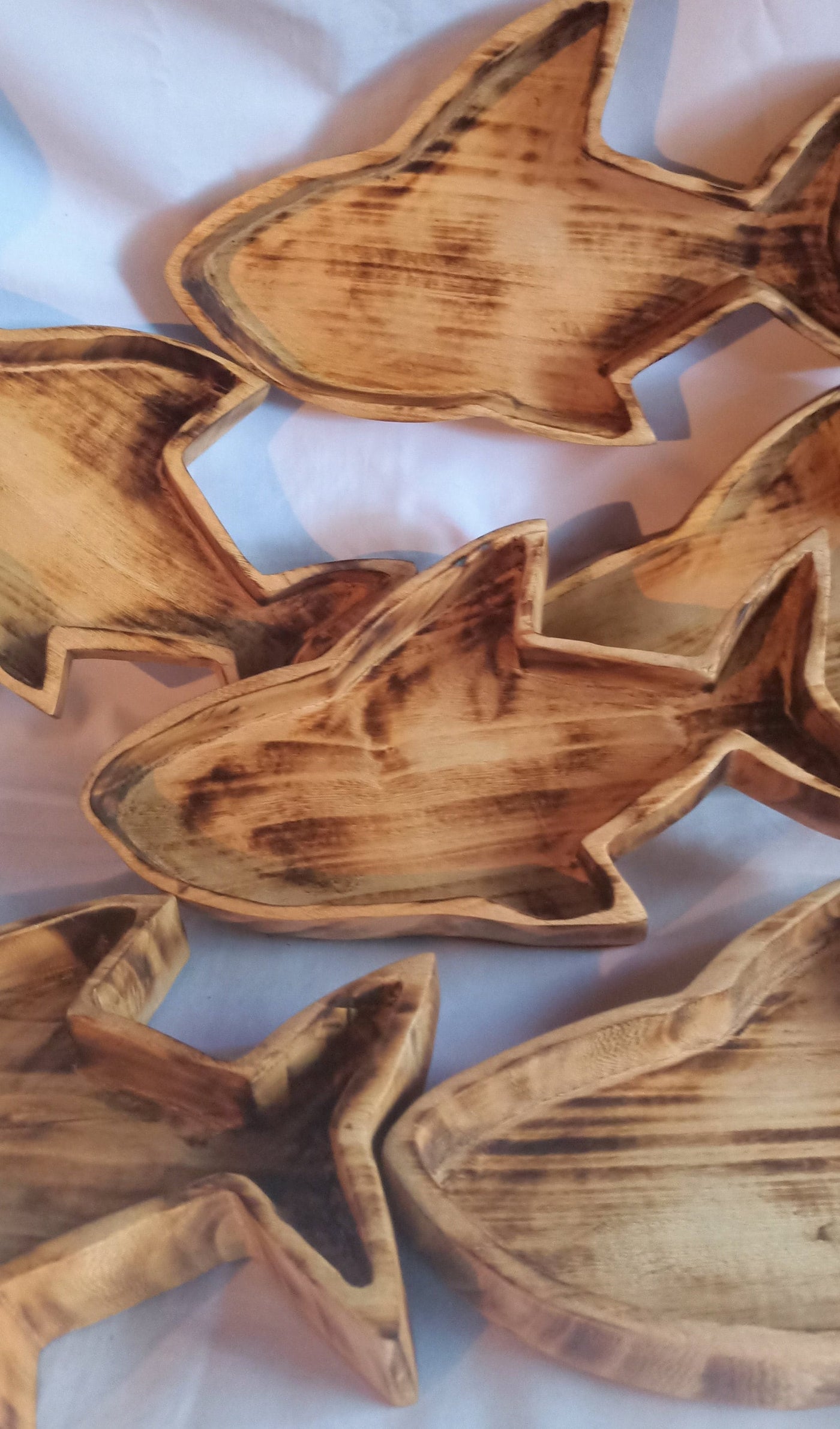 Wholesale Availability.Unique and Rare Handcrafted Shark shaped wooden Dough Bowls set of 4.Nature Bowls.New year Gift items.The Shark Bowl.