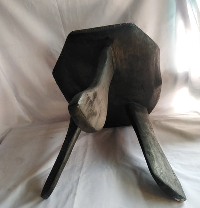 Kenyan Beaded 8 sided Senufo stool. Akamba Tribe 3 legged Senufo Stool. Traditional  Tribal stool. Decorative any occasion Stool.