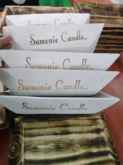 Wholesale Bundle of 8 Personalized Candle Bowls 9*7" medium - medium Dough Bowls Natural Wood stained