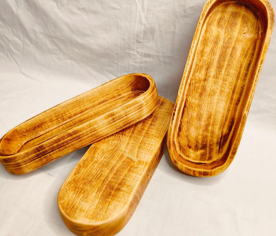 The Perfect Candle Dough bowls /New and Improved Wooden Dough Bowl for Candles set of 7/ woody stained 11x4x2 inches Farmhouse Decor Gift