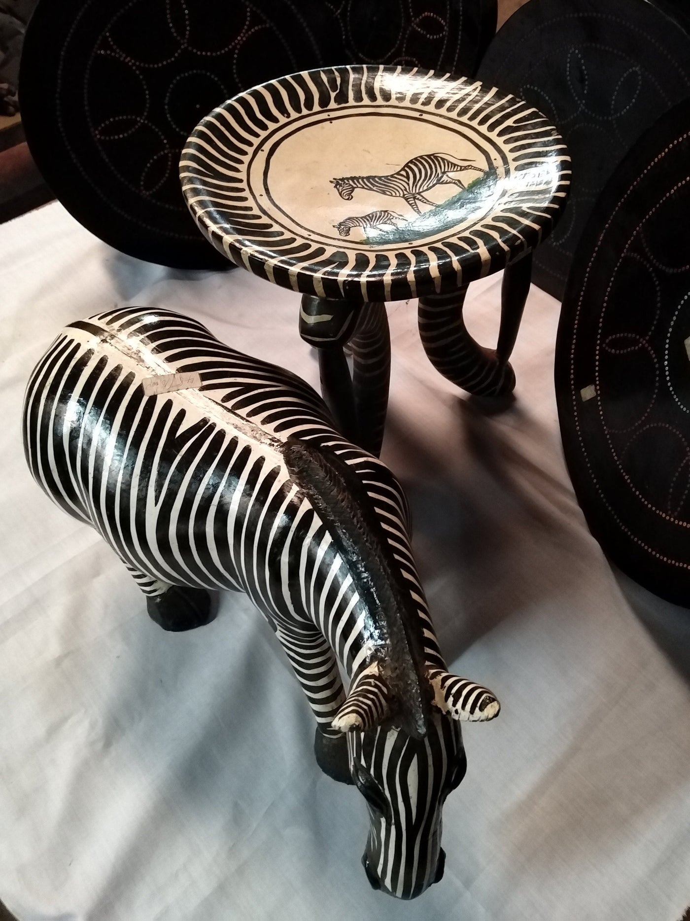 Extraordinary Animal Themed  Stool or Table with 1 or 2 handles from the  Maasai Tribe of Kenya , Customised Beaded Outdoor Stool and Table.