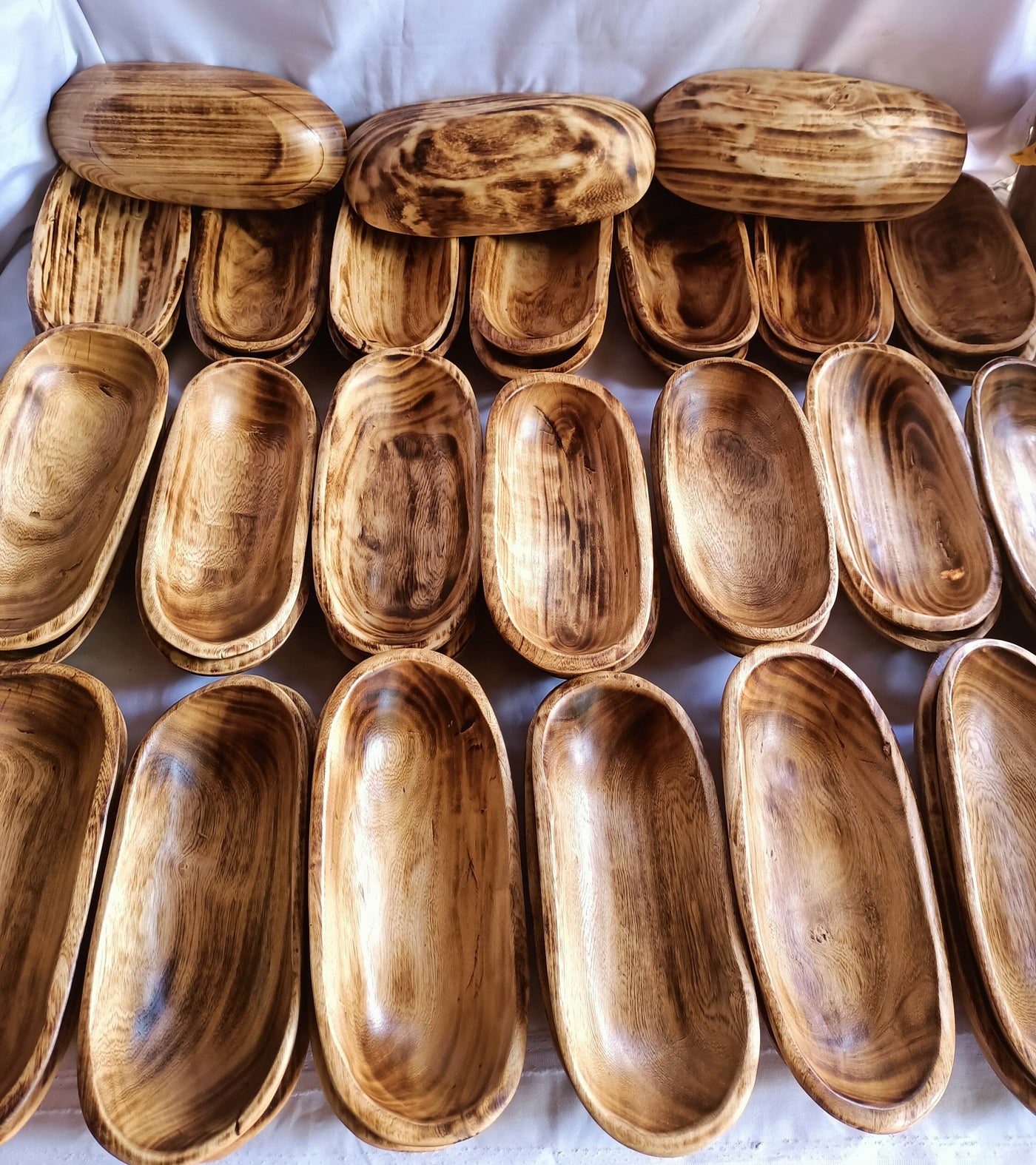 Mini Candle pour Dough Bowl wooden Farmhouse Decor wax Fill vessels set of 10 DIY Projects Gift Bowls wholesale availability 9x4x1.5 inches