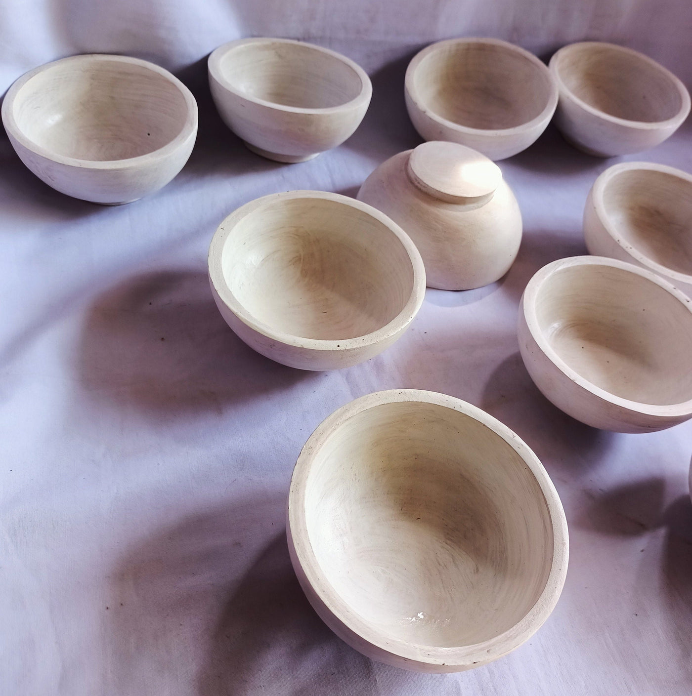ONSALE. Wholesale 5" Diameter Machine Cut Dough Bowls set of 10  White.Candle Ready wax fill Bowls. DIY Decor Farmhouse Bowls.Free shipping