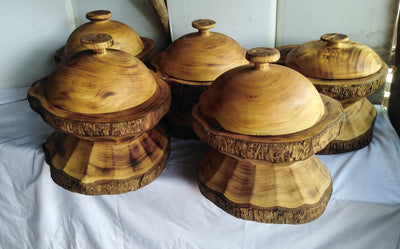 Wholesale! Exquisite Farmhouse Tree trunk Table top Food serving Platter Tray and a  Cloche. Handmade Food Display Decor Serving stem plates