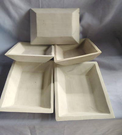 ON SALE. Wholesale Bundle of 8 White Dough Bowls. Handcarved Rustic Wood White Decor Bowl. Buy 8 get 1 free. Candle Bowls