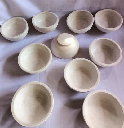 ONSALE. Wholesale 5" Diameter Machine Cut Dough Bowls set of 10  White.Candle Ready wax fill Bowls. DIY Decor Farmhouse Bowls.Free shipping