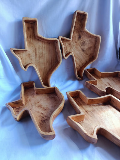 Wholesale Supply! Handmade Texas State Map Wooden Dough Bowls set of 5. Patriotic Decor Bowls.USA Love Gift Bowls. Cute Gift Bowls.The