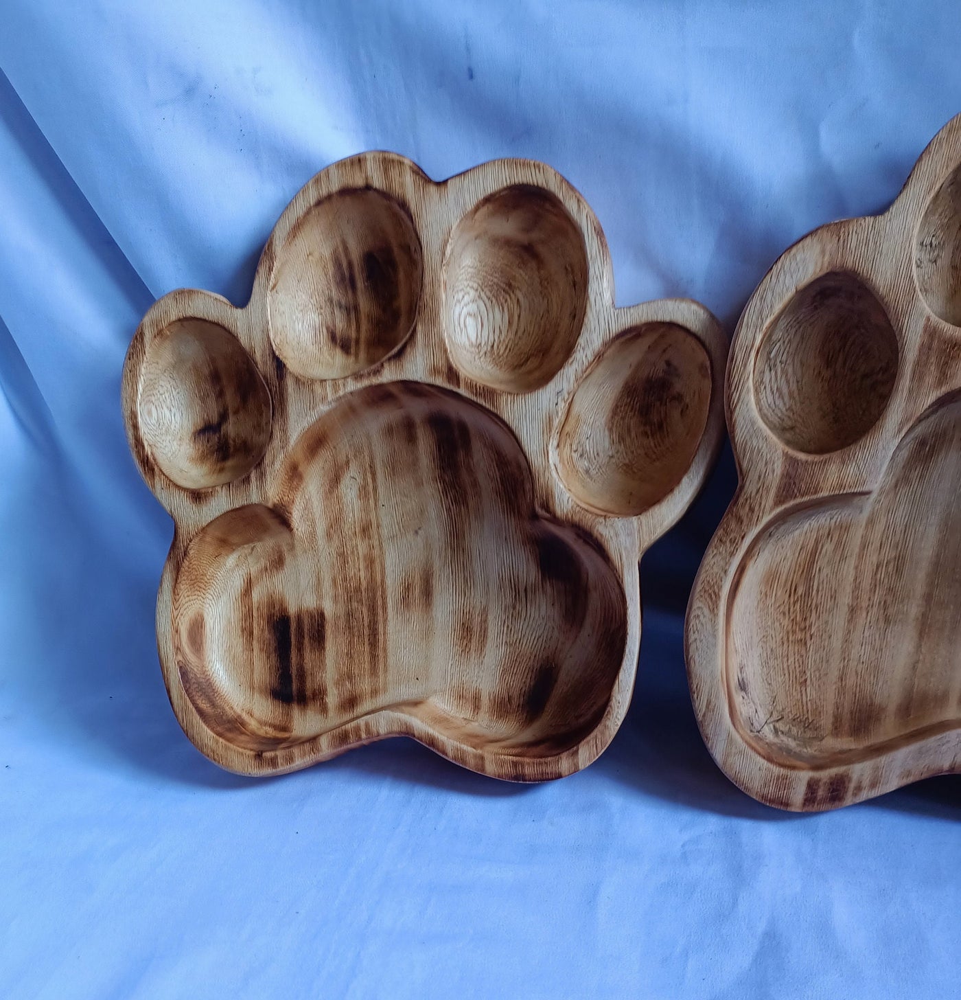 Wholesale Supply Beautiful Hand carved Dog Paw Bowls for Candle set of 4 Pawsome  wooden Candle Bowls/Rustic Home Decor/Boho paw Decor Gift
