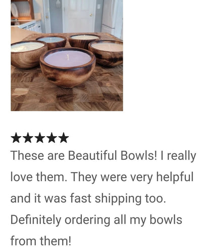 Bulk Supply. Lots of 10 perfect machine Cut, Unique Hand Finished Round wooden Bowls. 4" diameter 2.5"Ht Dough Bowls. Little candle Gifts