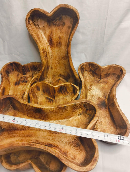 10x6" Wooden Borne shaped Candle   Dough Bowl set of 5pcs wood Borny Bowls for the Dog Candle  Gift items pet feeding Farmhouse outdoor Deco