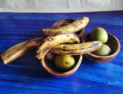 Handmade Wooden Tri Shaped 3 in One  Display Leaf Bowl. Multi Scented wooden Dough Bowl. Fruit Storage Bowl. Breakfast cereal serving Bowl