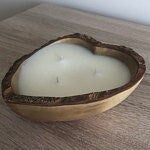 CLEARANCE SALE! Valentine Wholesale Beautiful Mix of Natural and White  Heart shaped Bowls with Bark set of 5. Candle pour. Decor items.