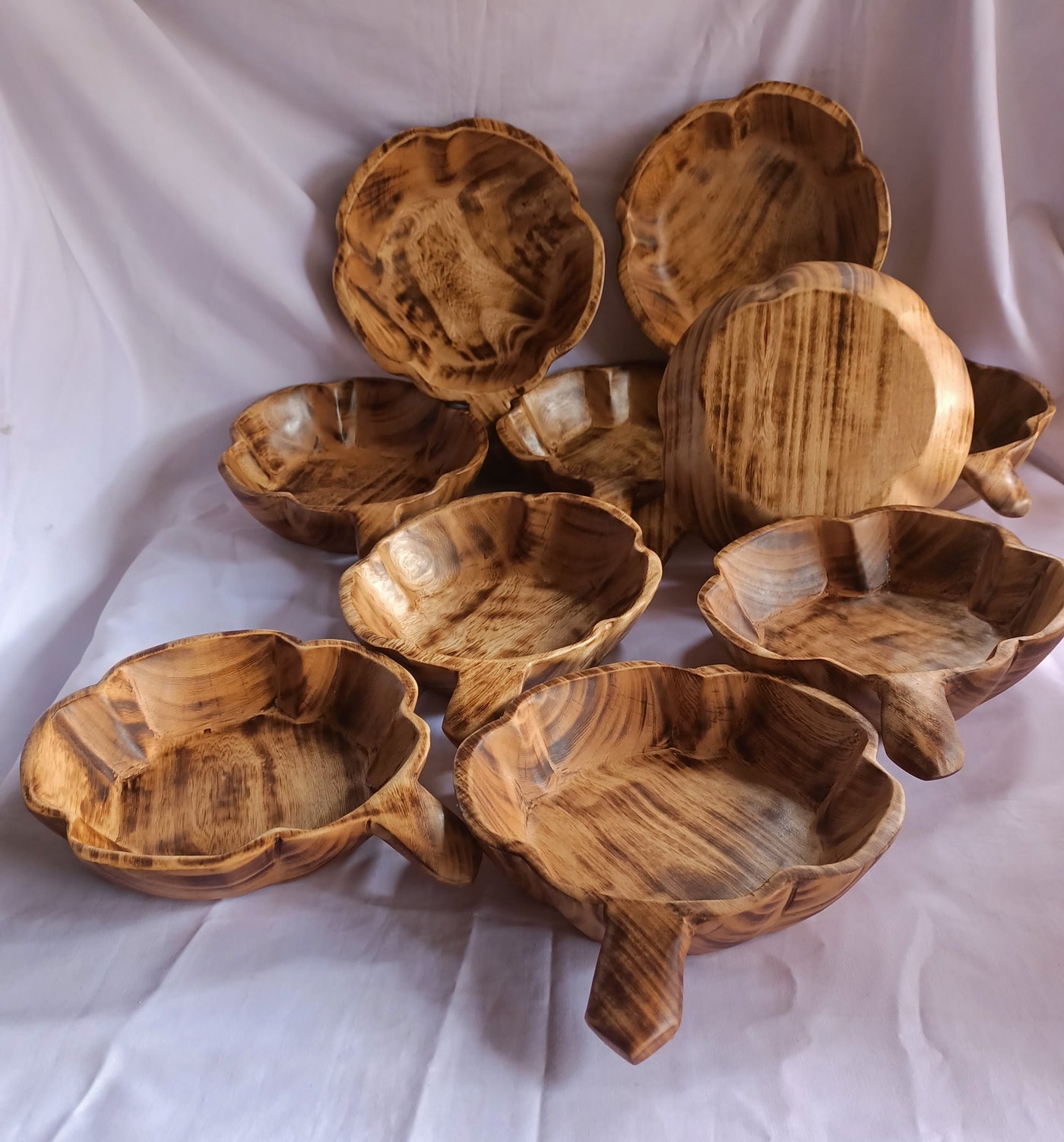 ONSALE!  Wholesale Supply Qty 5  medium wooden Pumpkin Shaped Bowls 8" Diameter by 2.5"HT. wax melts Farmhouse Decor Bowls. DIY Candle