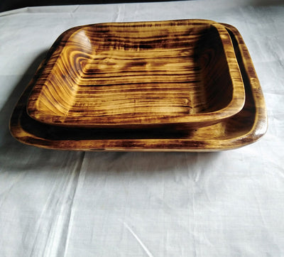 Wholesale Dough Bowls. Handcarved Square Plate Stackable Dough Bowls Lots of 5.wax Dough Bowls Supplier for Candle Making Business