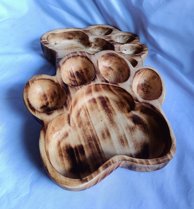 Wholesale Supply Beautiful Hand carved Dog Paw Bowls for Candle set of 4 Pawsome  wooden Candle Bowls/Rustic Home Decor/Boho paw Decor Gift