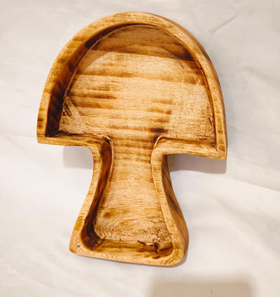 New item !Mushroom shaped  Dough Bowls Trays set of 6 Handmade Mushrooms Bowls 8.5x6 5x1.5 "Candle Bowls storage  trays servers wooden Gift