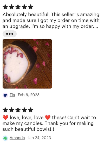 Mini Heart Bowls Cluster of 10pcs. wooden lovely 5x5" Holiday Hearts Candle Dough Bowls. Handmade wax pour Dough Bowls Gift items. 5oz bowl