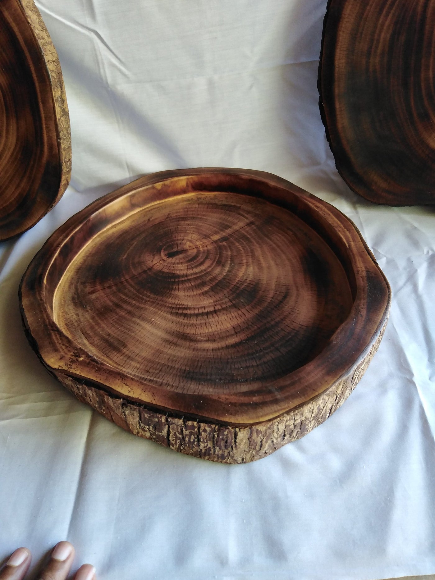 Handmade Antique Tree Trunk platter.Wood Turned Platter. Tree Trunk Chopping Board. Wooden Serving Disc Plate. Wood Bread meat Serving Tray.