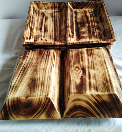 ONSALE.Wholesale Supply Available. Handcarved Candle Dough Bowls set of 4. Wooden-Unique Stained Decor Display Bowls Candle Making DIY Bowls