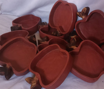 Handmade Apple Dough Bowls set of 5. Wholesale Supply Candle Ready Apple Bowls 7"X6"x2".DiY Candle Pour .Gift items.Candle makers Decor