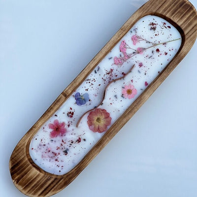 Large Wooden Candle Pour Bowl wax vessel wood Stained Farmhouse Decor Outdoor baguette dough Bowl Bulk sale qtty 4 Gift Bowl for Mum Custom