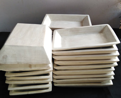 Wholesale.Unique Handcarved White Dough Bowls set of 10. Coloured Wooden multiple wick Candle Display Bowls. Fast Shippingng Bowls worldwide