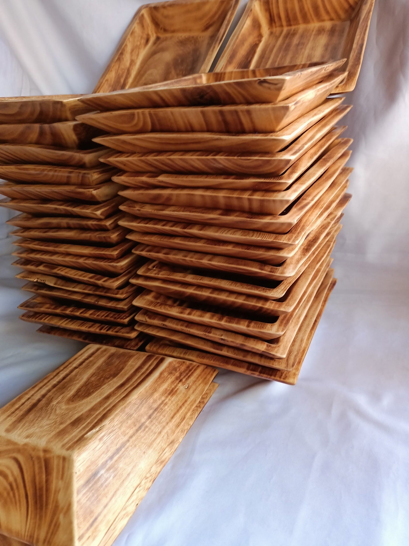 CLEARANCE SALE! WHOLESALE. A Set of 6 Rectangular wooden Dough Bowls 9*7*1.5 .Candle Wax fill Bowls. Farmhouse Decor Items.Diy Art Designs