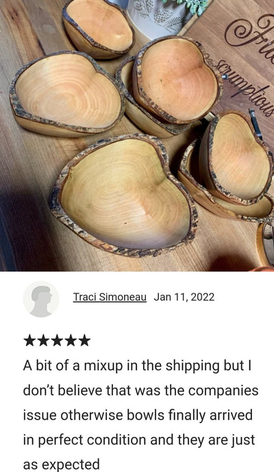 Wholesale Handmade Valentines Bowls for Candles qty 5 Heart shaped wooden Candle Bowls Lovers Dough Bowl Wedding Valentine Decor Gift Bowls