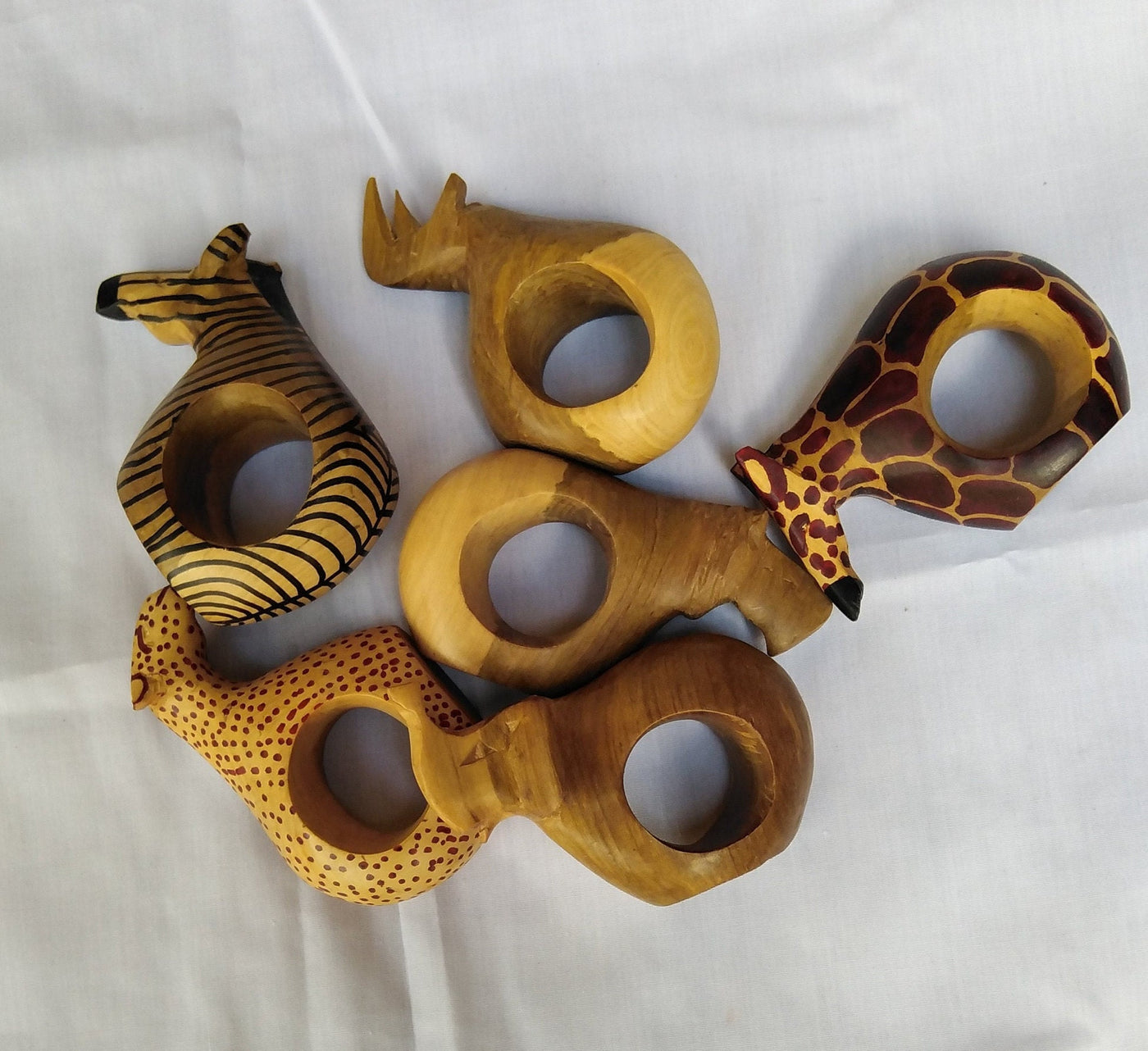 Wholesale Handmade wooden Animal Napkin Rings set of 9. A Free Random Personalised Napkin Ring Gift. 9 Unique Personalized Gifts for Mum.