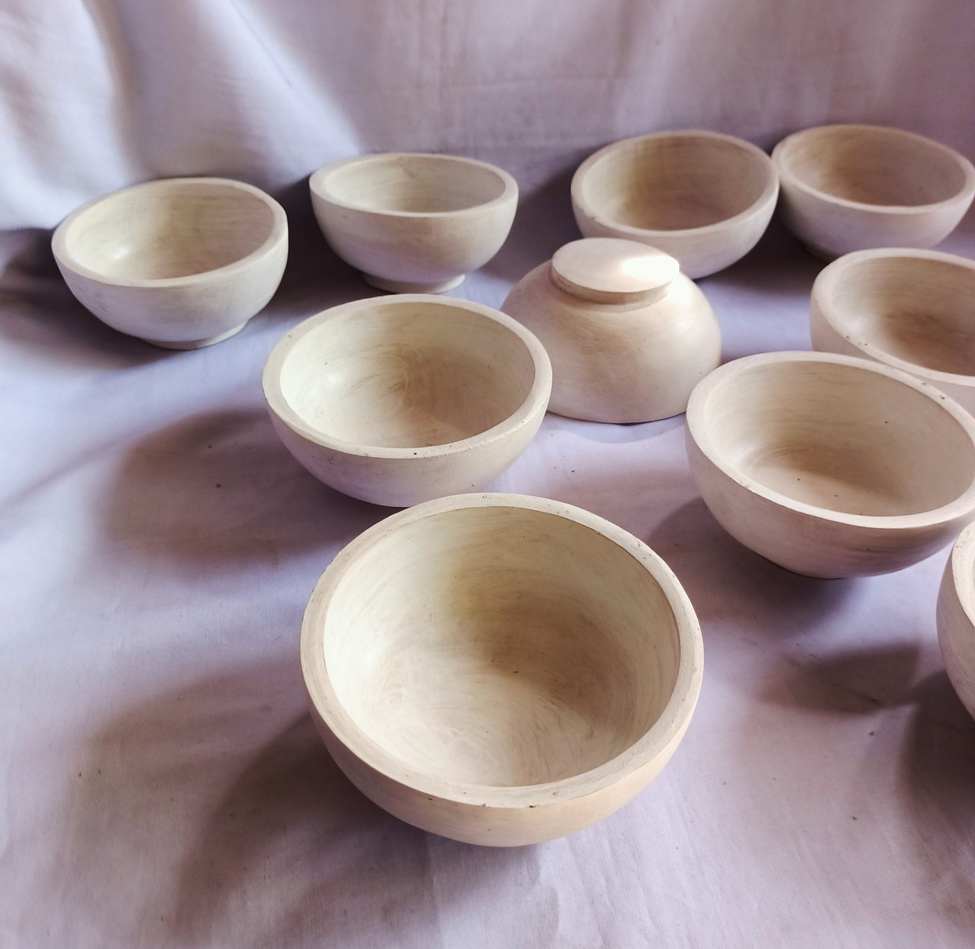 ONSALE. Wholesale 5" Diameter Machine Cut Dough Bowls set of 10  White.Candle Ready wax fill Bowls. DIY Decor Farmhouse Bowls.Free shipping
