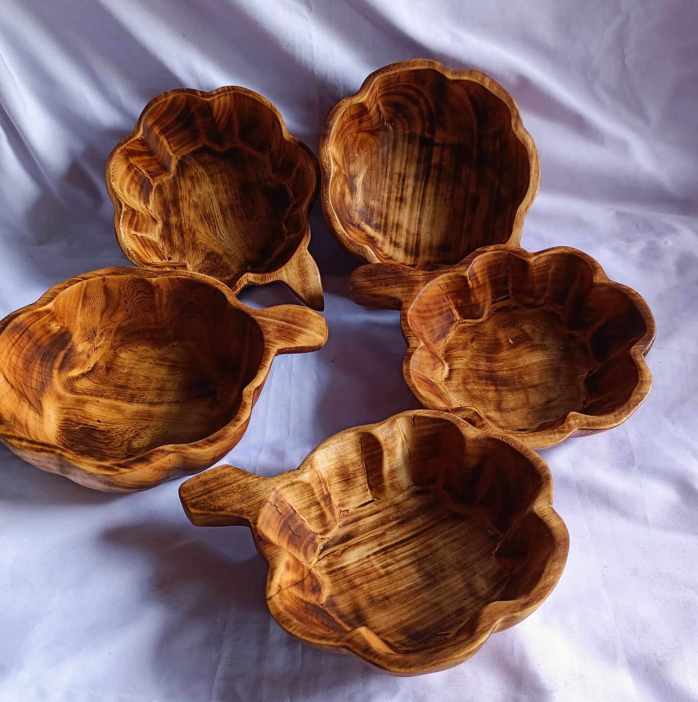 Wholesale Discounts. Beautifully Handcrafted Unique medium Pumpkin Dough Bowls set of 5.DIY Candle Ready Gift Bowls. Centerpiece Decor Bowls