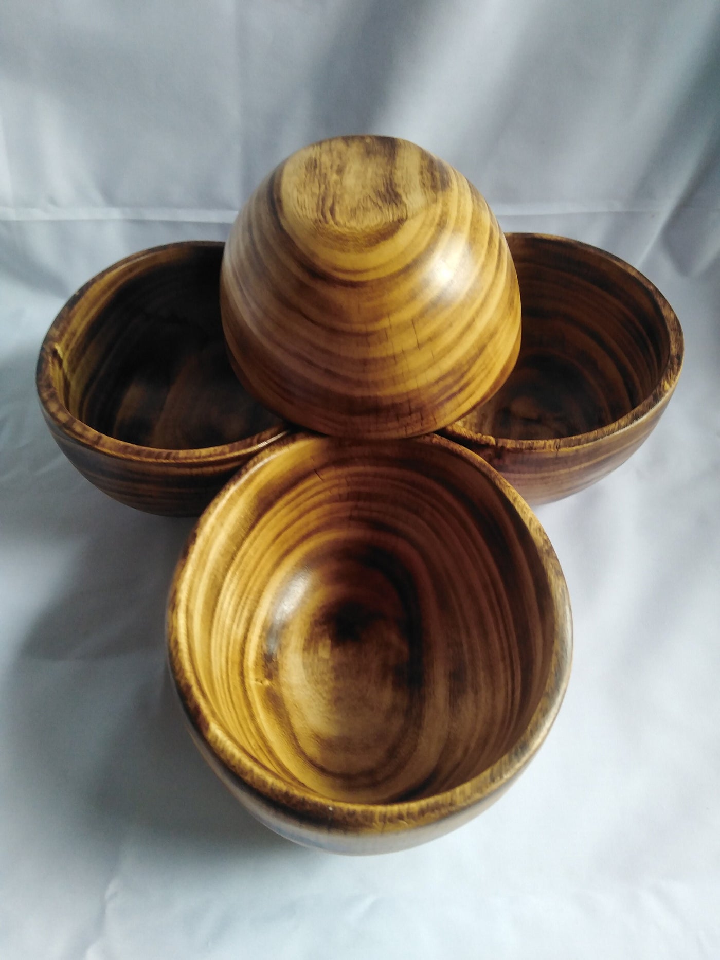 New wholesale Dough Bowls. Beautiful Oval Carved wooden candle Dough Bowls. Stained Wood Candle wax Bowls set of 5. Five Bowls order