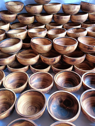 ONSALE WHOLESALE.QTY 20  Machine Cut Hand Finished  wholesale 4 inch Cross Diameter Candle Making Dough Bowls Small Round Cute wooden Bowls