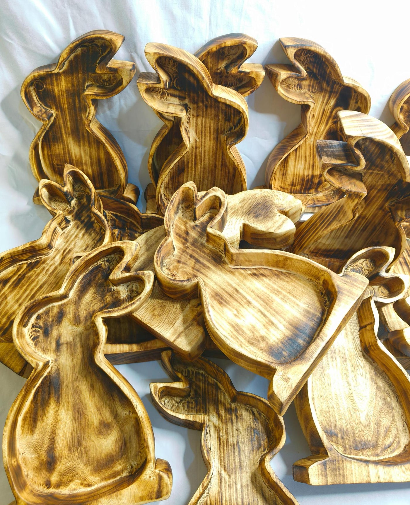 Easter Bunnies Bowls/10x6" wooden Dough Bowls Easter Bunnies set of 5pcs/Easter Candles Gift items wax pour Farmhouse DIY Decor Bowls