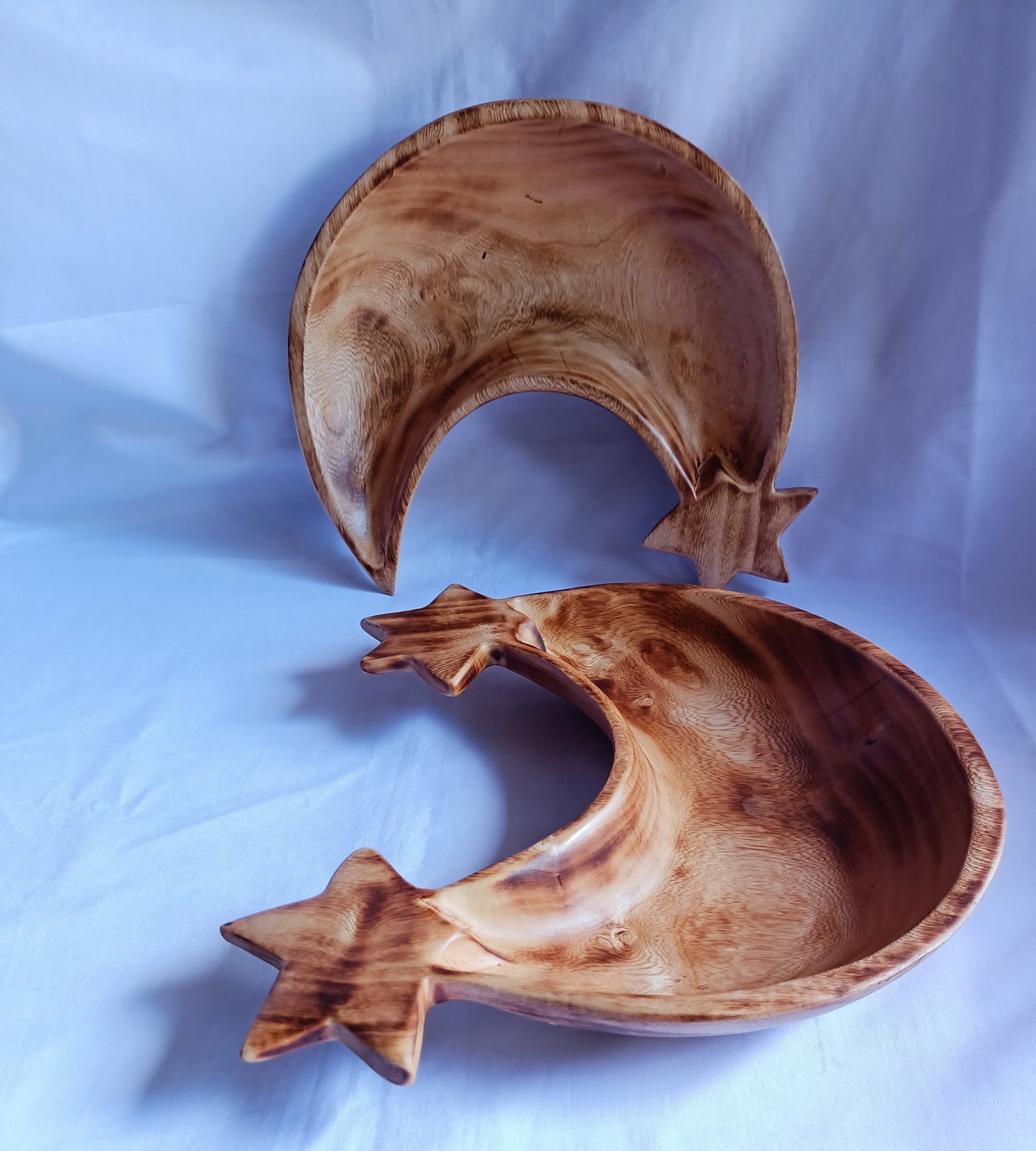 Wholesale! Single-Double Star Mix cresent Moon shaped Handcarved Dough Bowls set of 6. Diy Candle Bowls. Farmhouse Decor Bowls.Gift items.