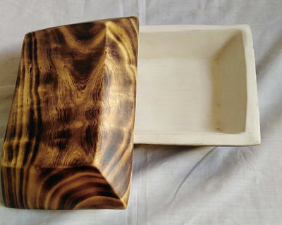 ONSALE.WHOLESALE. Handcarved Wooden Candle Dough Bowls Set of 8 Stained wood  Bowls-white Paint Inside. Unique Decor Display Bowls Bulk .