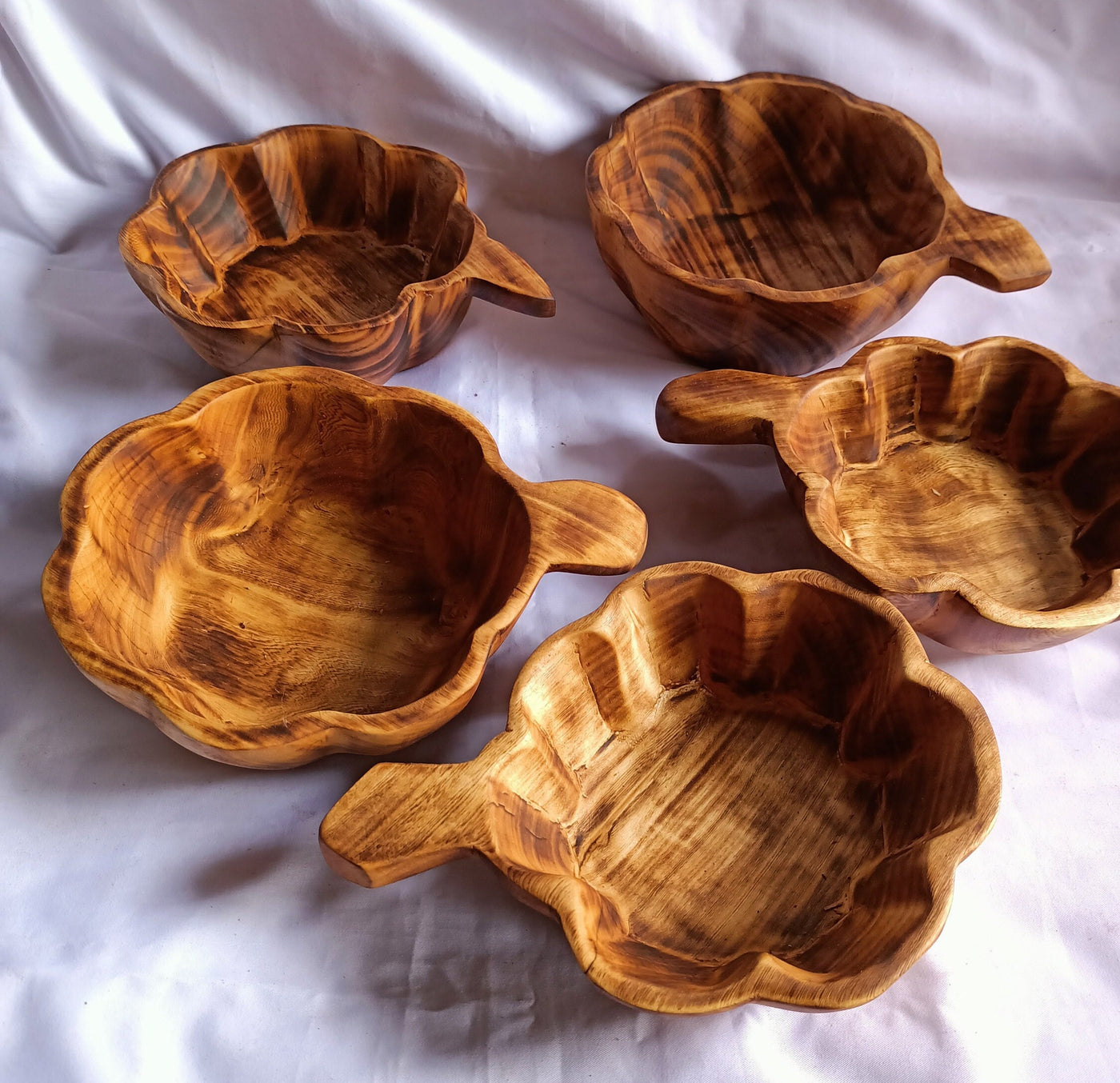 Wholesale Discounts. Beautifully Handcrafted Unique medium Pumpkin Dough Bowls set of 5.DIY Candle Ready Gift Bowls. Centerpiece Decor Bowls