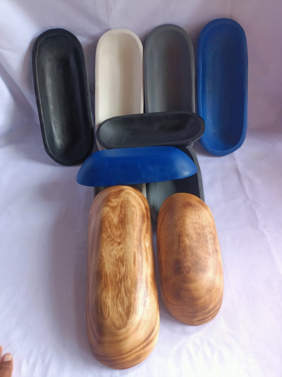 Wholesale Deals! 10 mixed Oblong Dough Bowls with Five  Different Colours. 11" and 9" Boats Candle Bowls. Farmhouse Decor Gift items Bowls.
