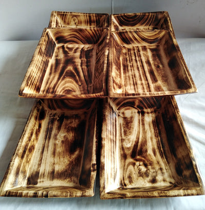 ONSALE.Wholesale Supply Available. Handcarved Candle Dough Bowls set of 4. Wooden-Unique Stained Decor Display Bowls Candle Making DIY Bowls