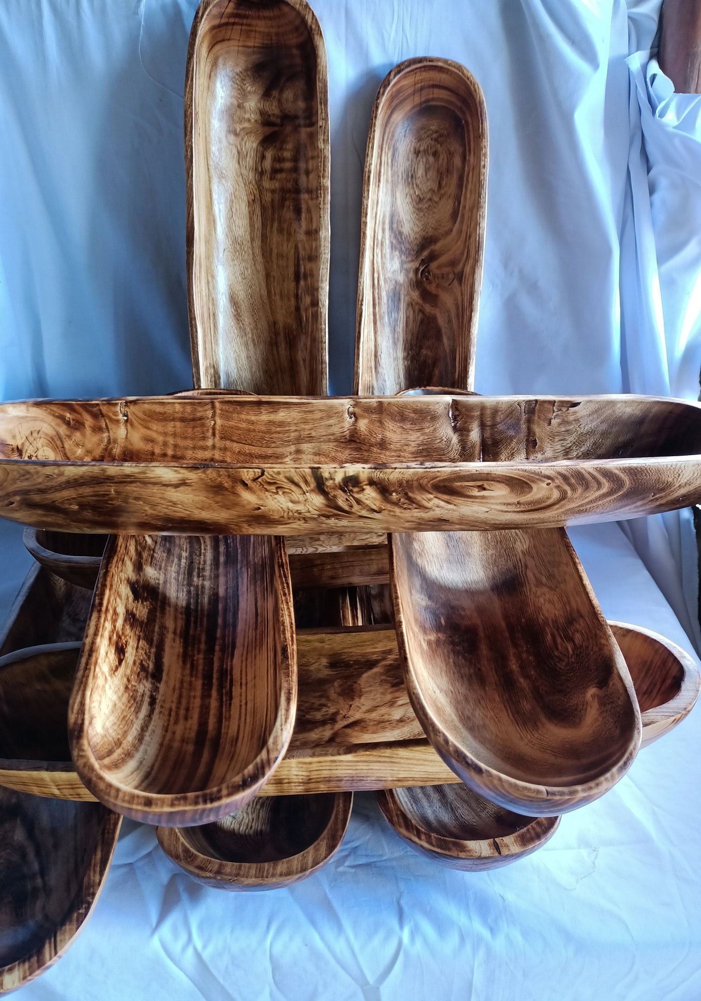 Extra Large 21 inch Wooden Candle Pour Bowl Long Console Candle Bowl Farmhouse Decor Outdoor Heavy baguette dough Bowl Bulk sale qty 2 Gifts