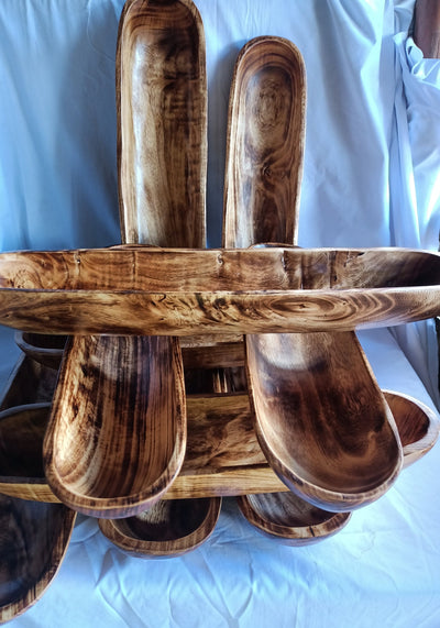Extra Large 21 inch Wooden Candle Pour Bowl Long Console Candle Bowl Farmhouse Decor Outdoor Heavy baguette dough Bowl Bulk sale qty 2 Gifts