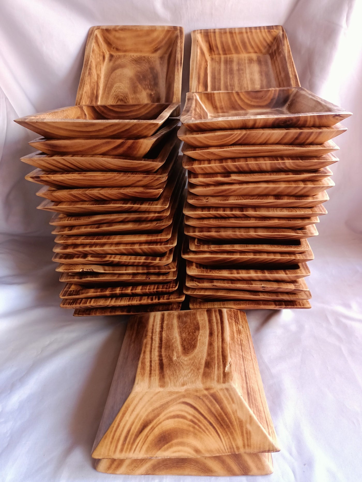 CLEARANCE SALE! WHOLESALE. A Set of 6 Rectangular wooden Dough Bowls 9*7*1.5 .Candle Wax fill Bowls. Farmhouse Decor Items.Diy Art Designs