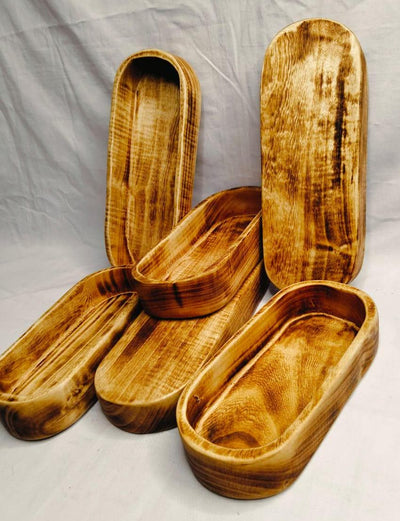 Rustic Wooden Dough Bowl for Candle Making |Hand-Carved Wood Candle Vessels| Farmhouse Decor Candle Bowls set of 6/ Reusable Wood wax Bowl