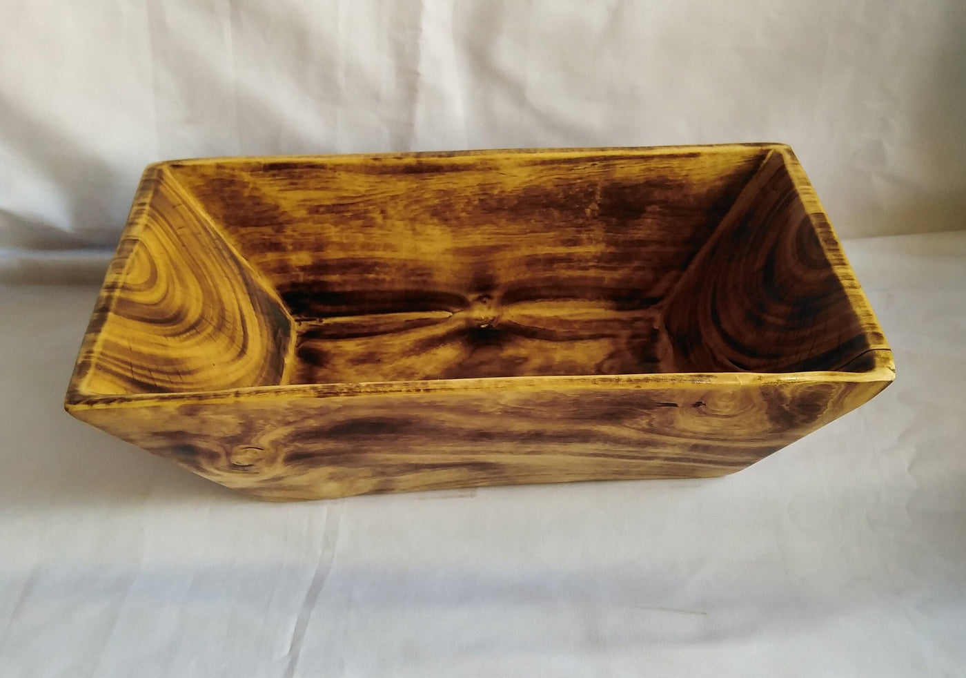 Wholesale Unique  Large Handcarved Dough Bowls set of 5. "The Grand Banquet Bowl"  Wooden multiple wick Candle Display Bowls.Farmhouse Decor